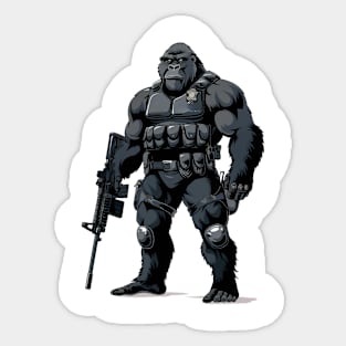 military gorilla Sticker